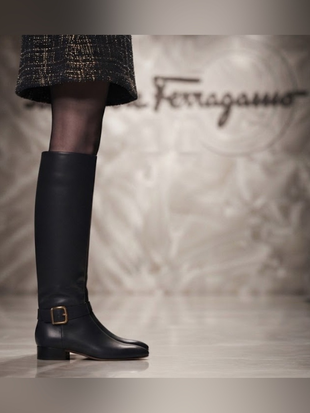 Authentic Salvatore Ferragamo designer vintage leather riding boots size 6.5 B